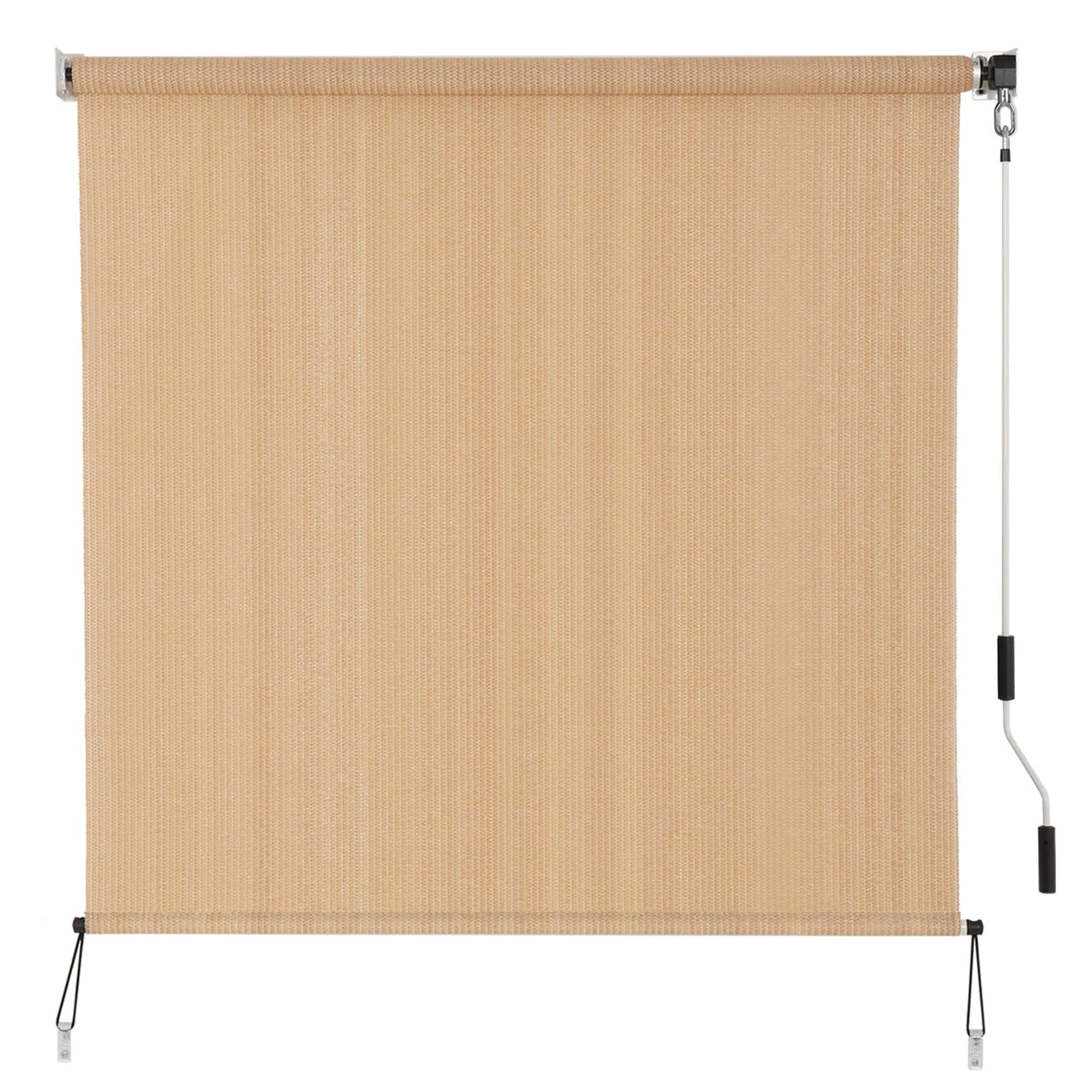 SEEYE vista frontal de cortina exterior walnut protegiendo sombra