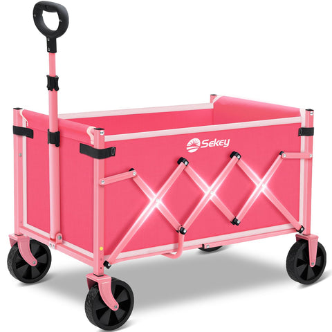 Sekey carrito frontal rosa mostrando capacidad y diseño práctico