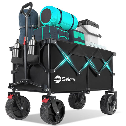Sekey vista frontal del carrito negro mostrando gran capacidad