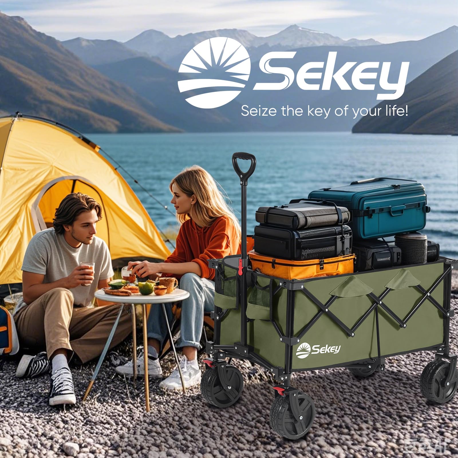 Sekey interior amplio cargado con bolsas demostrando gran capacidad