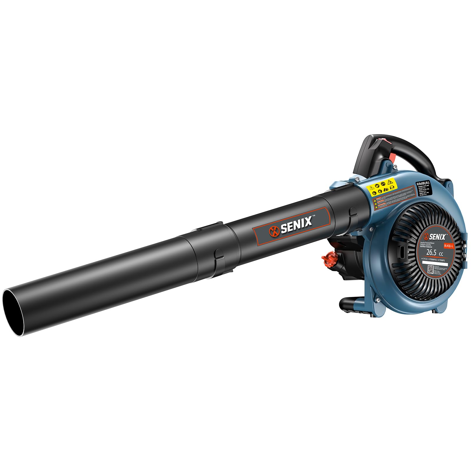 SENIX soplador vista frontal mostrando boquilla y cuerpo, ideal para limpieza rápida