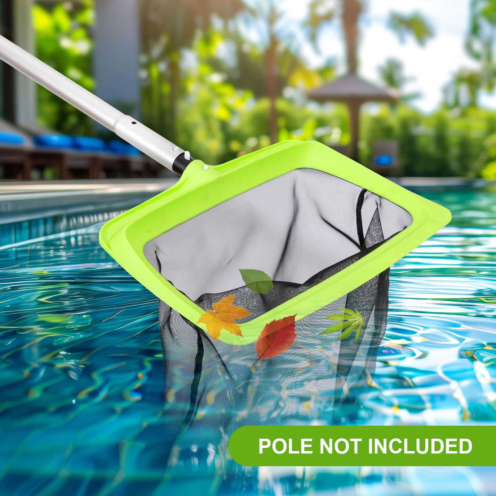 Sepetrel escena de mantenimiento al borde de la piscina para uso doméstico