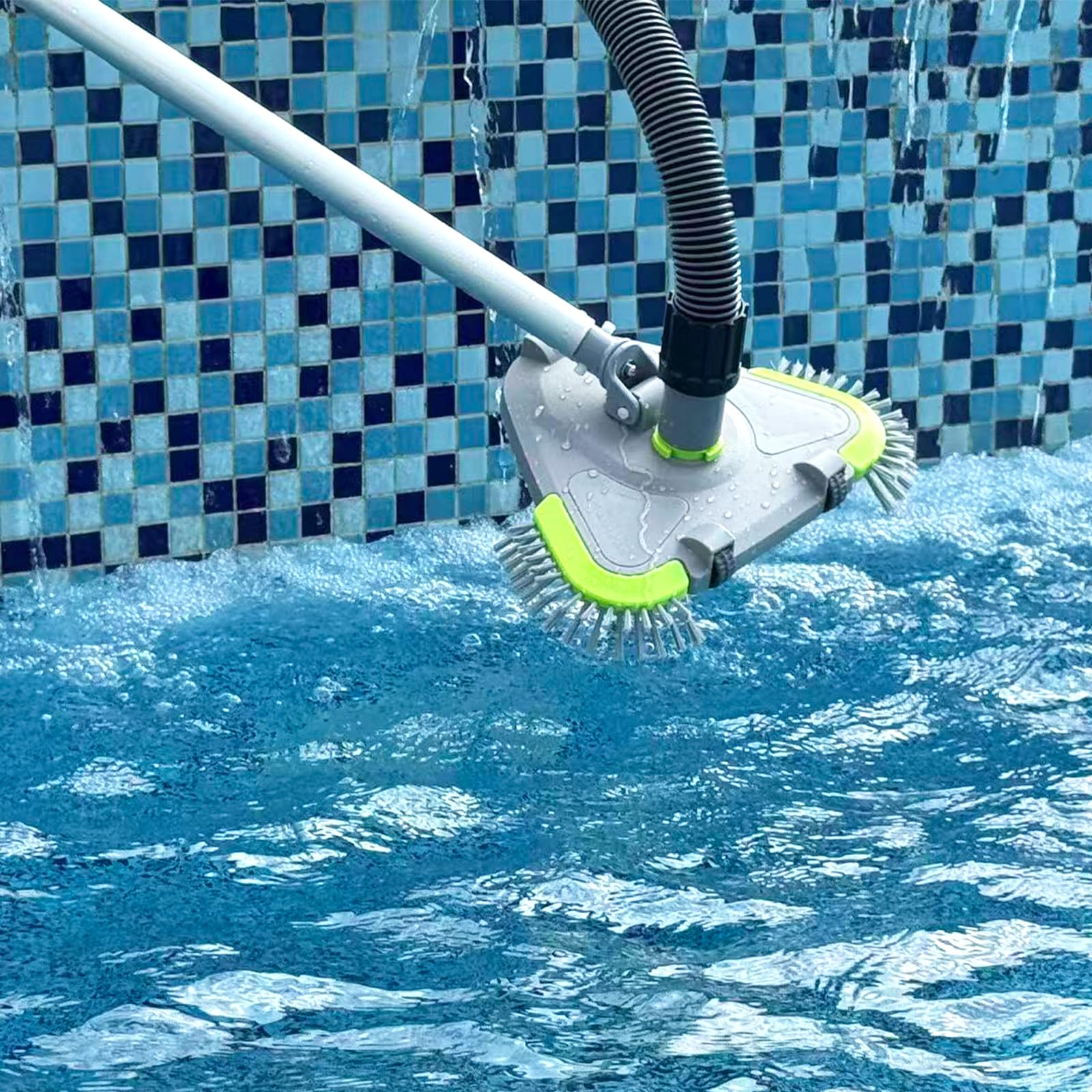 Sepetrel comparación de tamaño junto a un palo de piscina compatible, muestra escala real