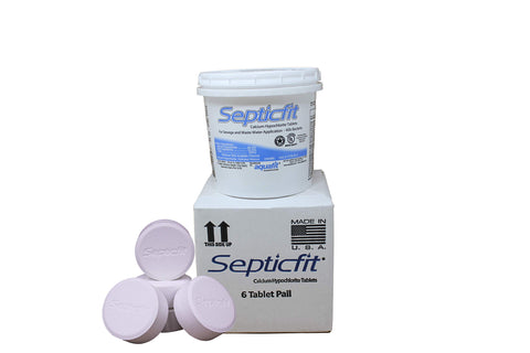 Septicfit textura de pastilla en primer plano destacando composición sólida y dosificación segura