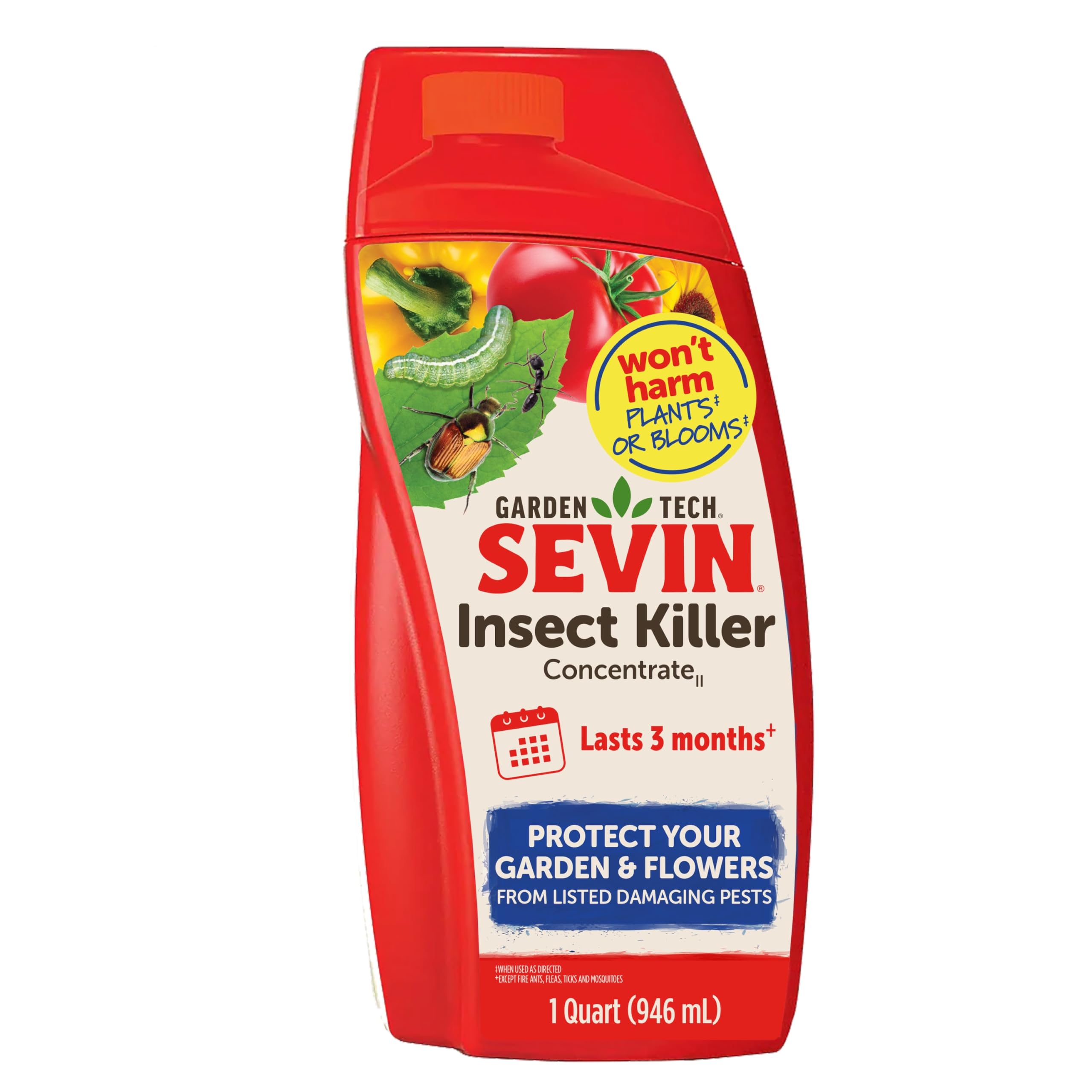 Sevin concentrado 32 oz vista frontal mostrando etiqueta y volumen