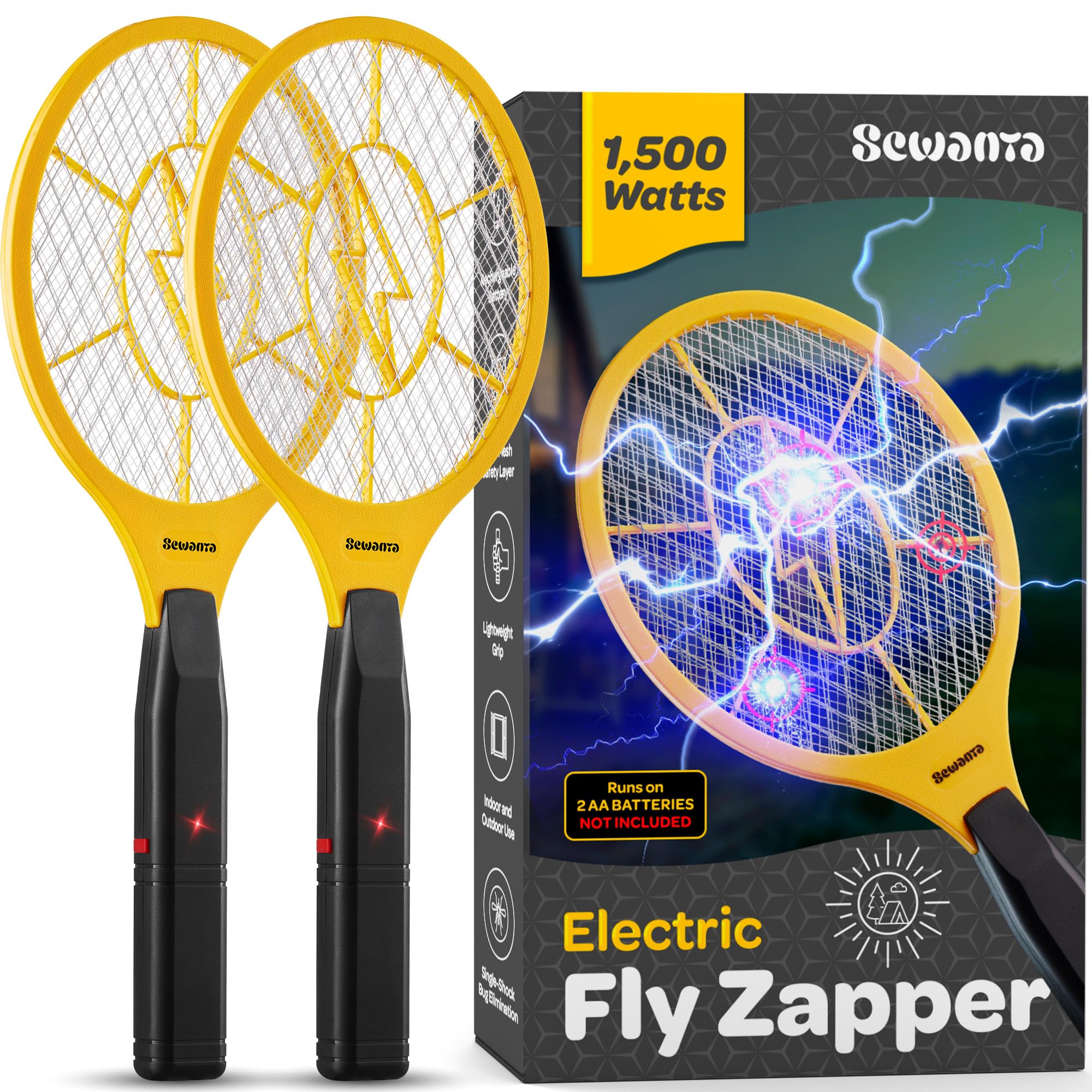 SEWANTA raqueta frontal pack de 2 mostrando diseño portátil y beneficio de control rápido