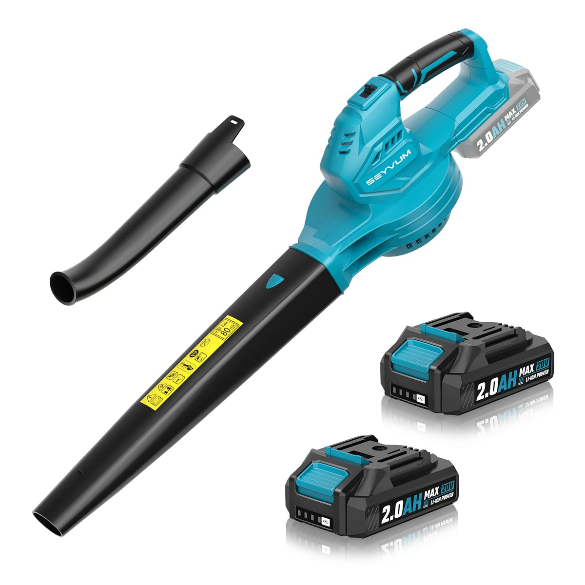 SEYVUM soplador frontal mostrando diseño compacto y control ergonómico
