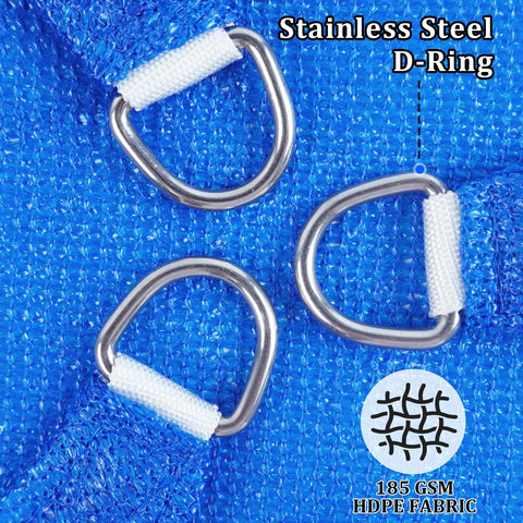 Shade&Beyond vela instalada sobre patio creando sombra confortable
