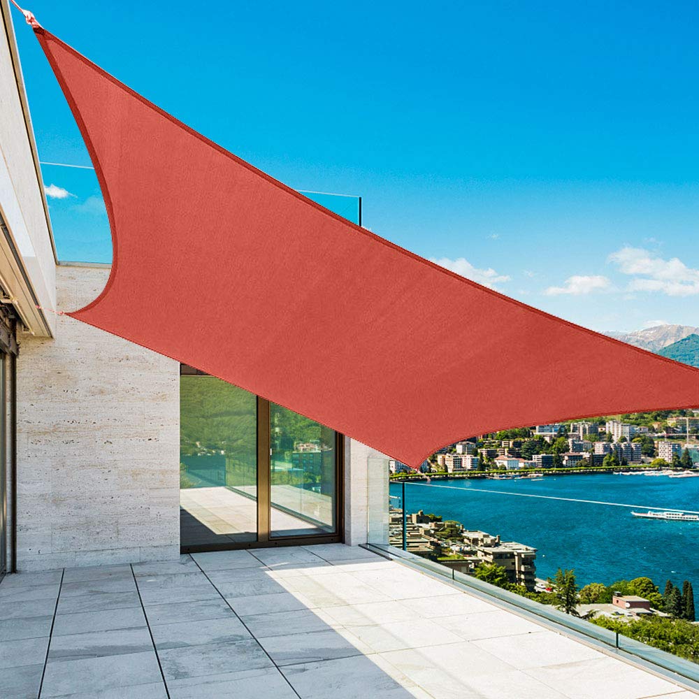 Shade&Beyond vela frontal 10'x13' mostrando sombra efectiva