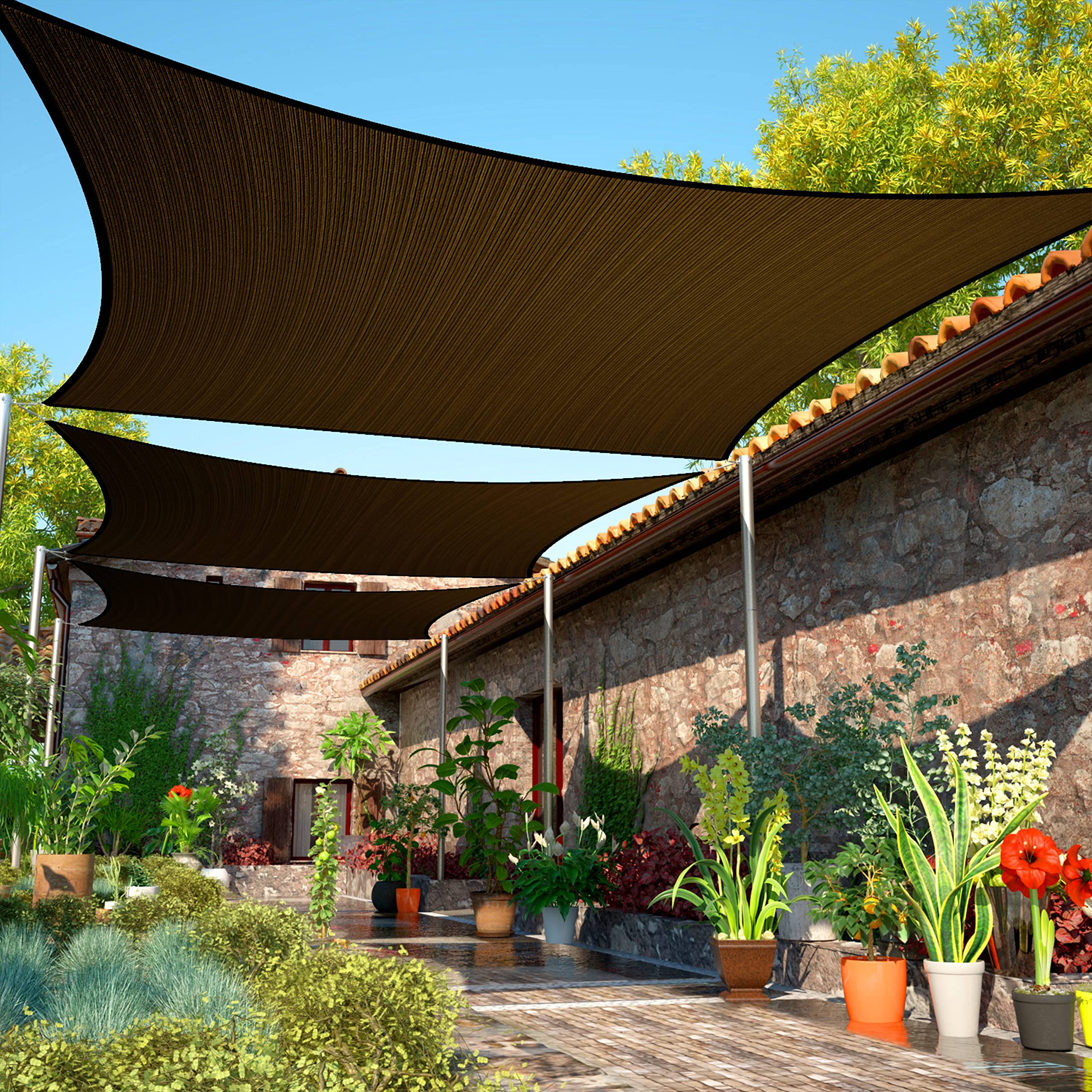 ShadeMart vista frontal del toldo en empaque mostrando tamaño y color