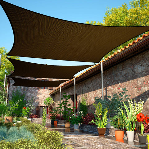 ShadeMart vista frontal del toldo en empaque mostrando tamaño y color