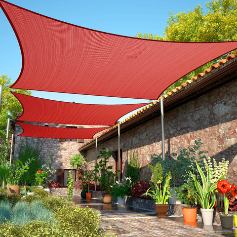 ShadeMart vela frontal roja mostrando área sombreada y diseño elegante