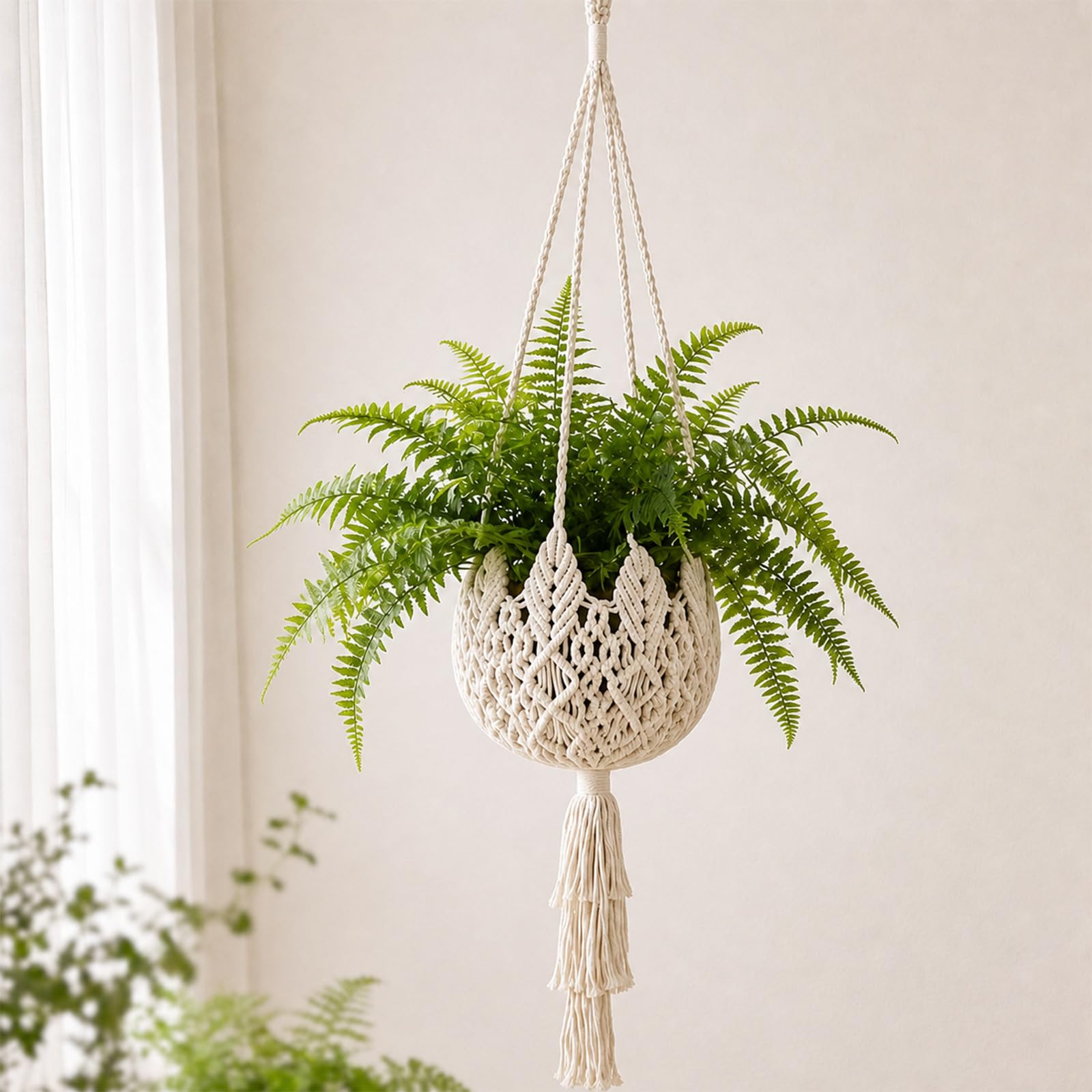 Shappy colgador macramé frontal mostrando diseño boho y elegante