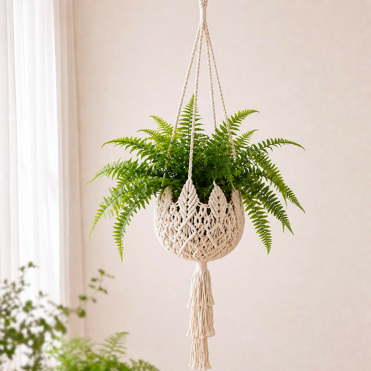 Shappy colgador macramé frontal mostrando diseño boho y elegante