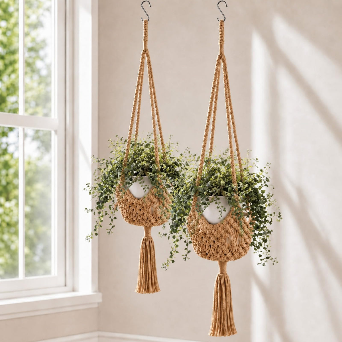 Shappy colgador macramé frontal mostrando diseño boho y funcionalidad
