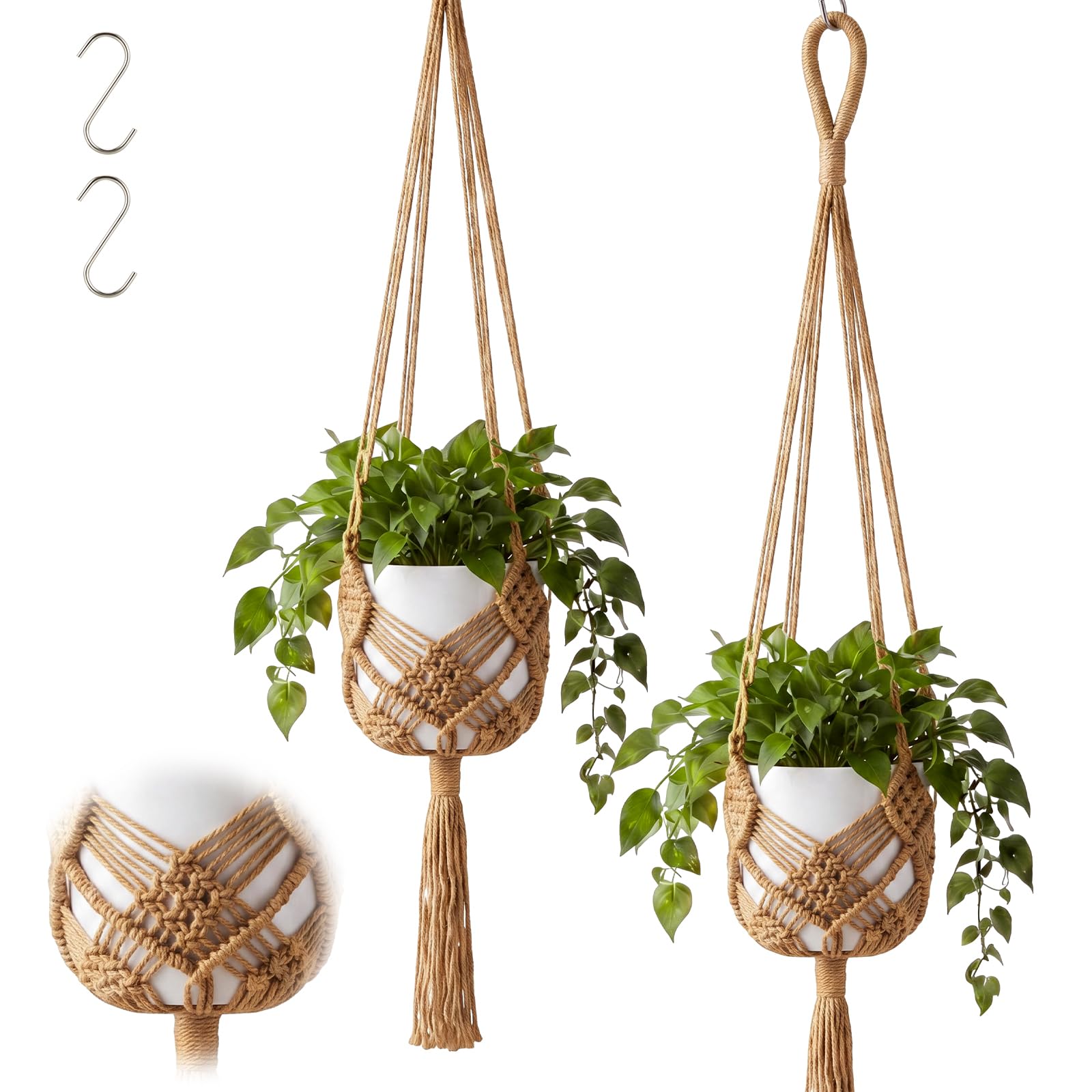 Shappy colgador macramé frontal mostrando largo y diseño boho