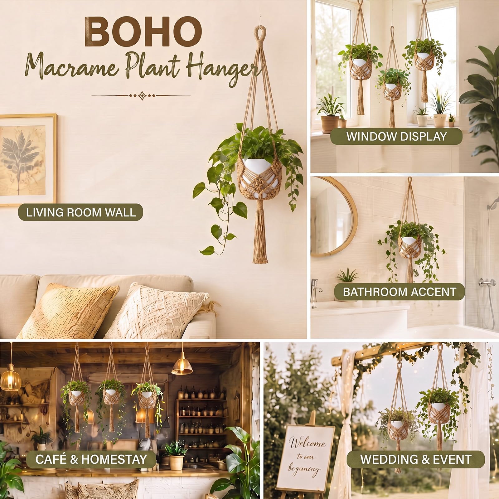 Shappy colgador instalado en ambiente boho, aporta calidez decorativa