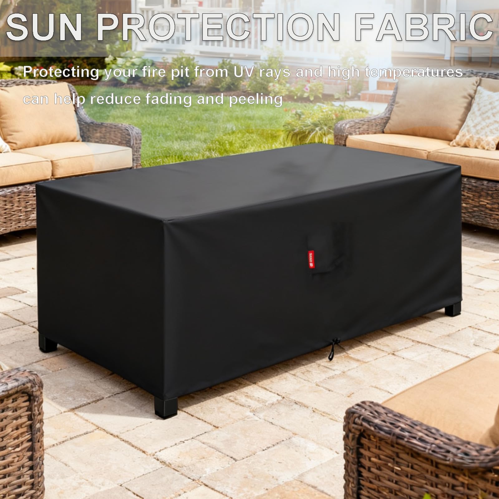 SheeChung etiqueta y cierre mostrando materiales sin PVC y acabado resistente