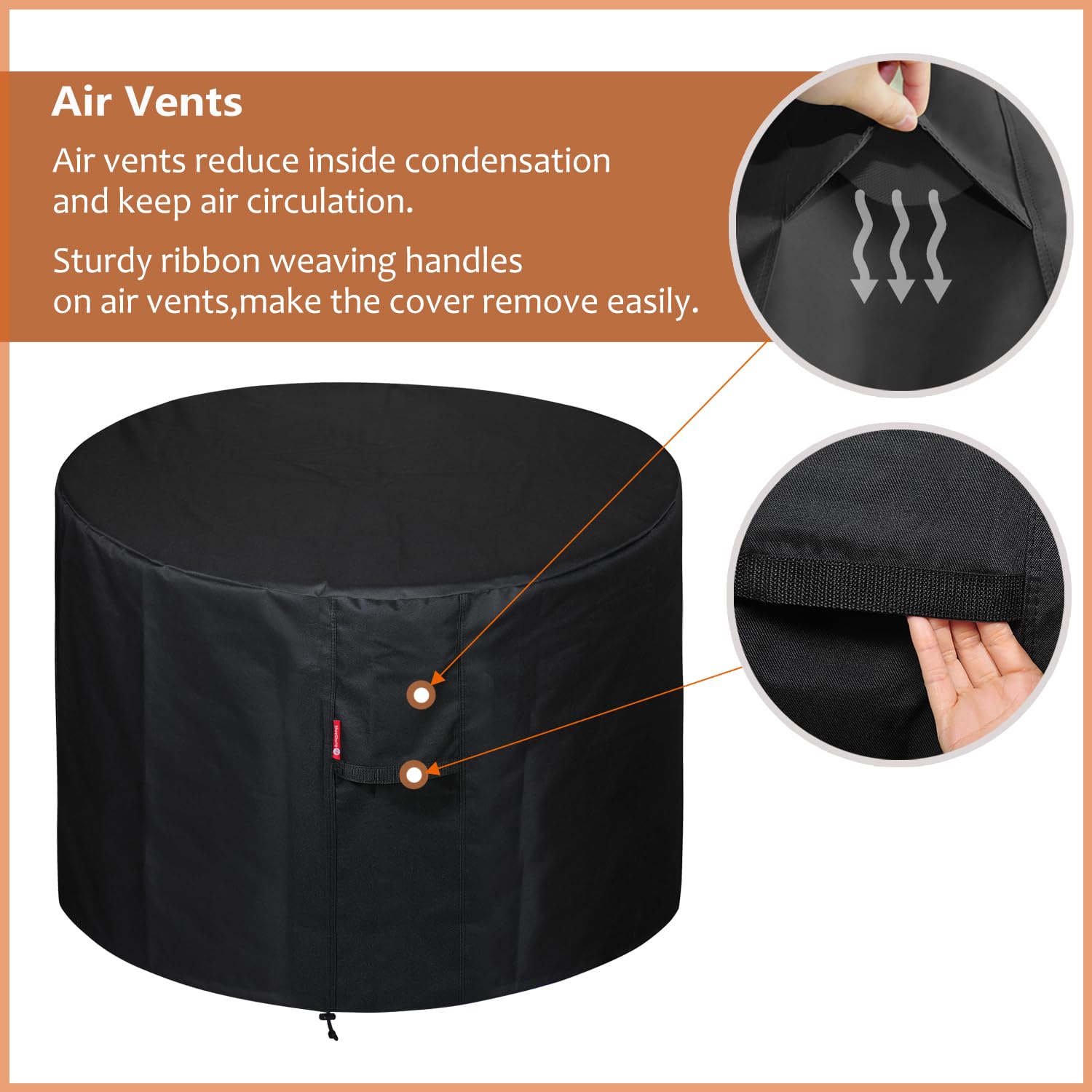 SheeChung funda colocada sobre fire pit, mantiene limpio y protegido