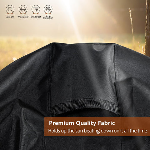 SheeChung cubierta colocada sobre una Weber Kettle, protección completa