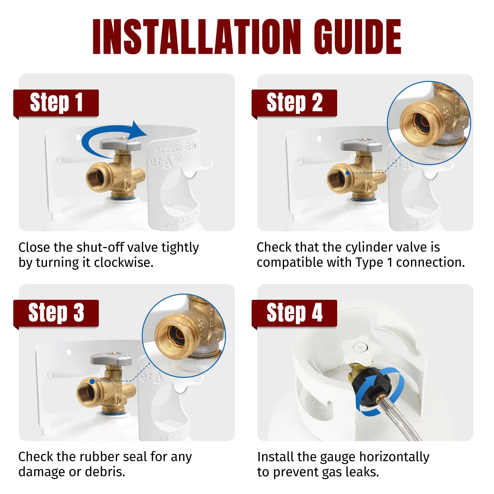 SHINESTAR etiqueta del conector QCC-1 y rosca 1"-20 visible