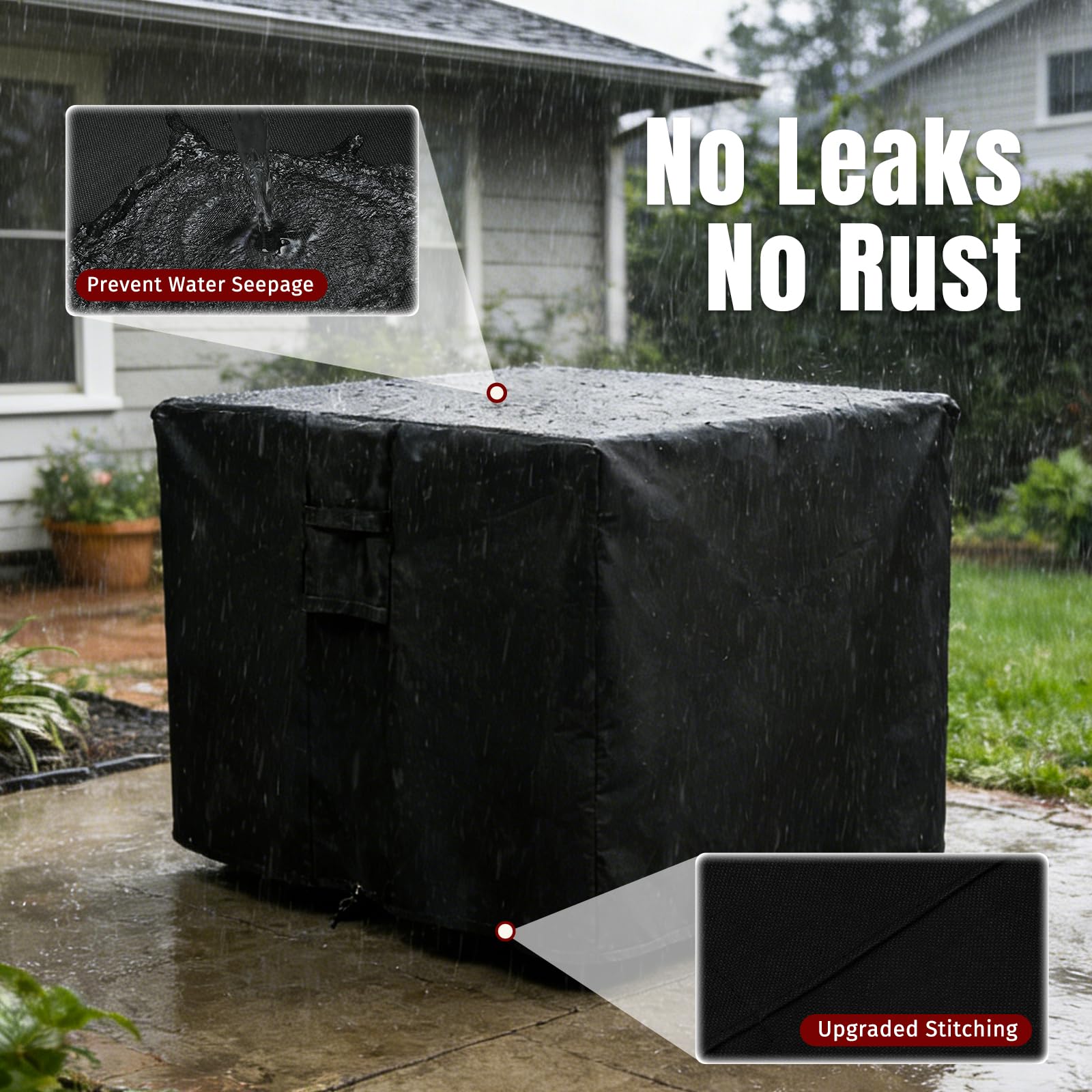 SHINESTAR en uso sobre fire pit patio protege contra lluvia y viento