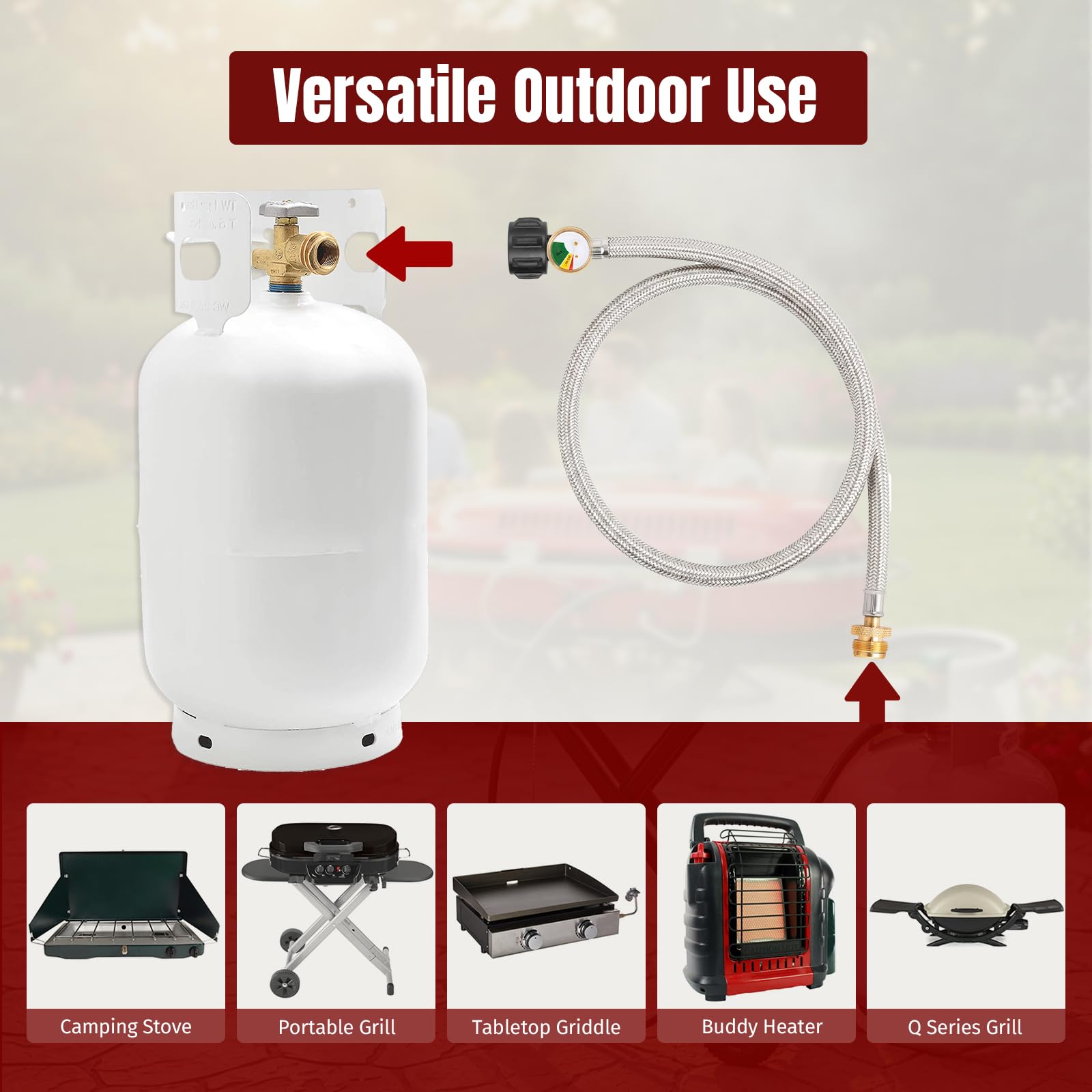 SHINESTAR adaptador conectado a parrilla al aire libre para uso prolongado