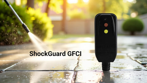 ShockGuard detalle LED rojo indicando protección activa