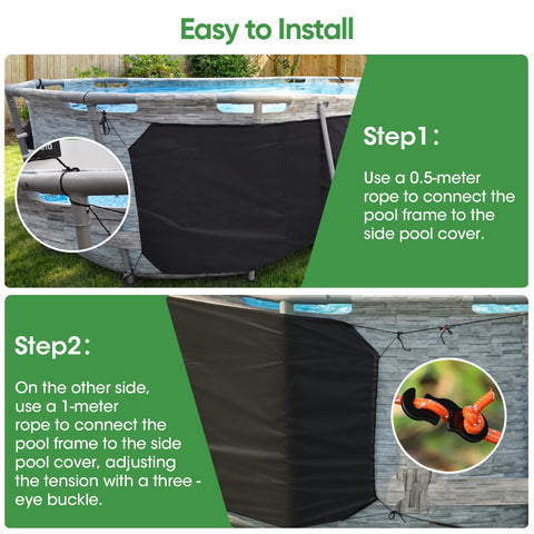 SIHAIAN funda colocada en piscina rectangular, mejora retención de calor