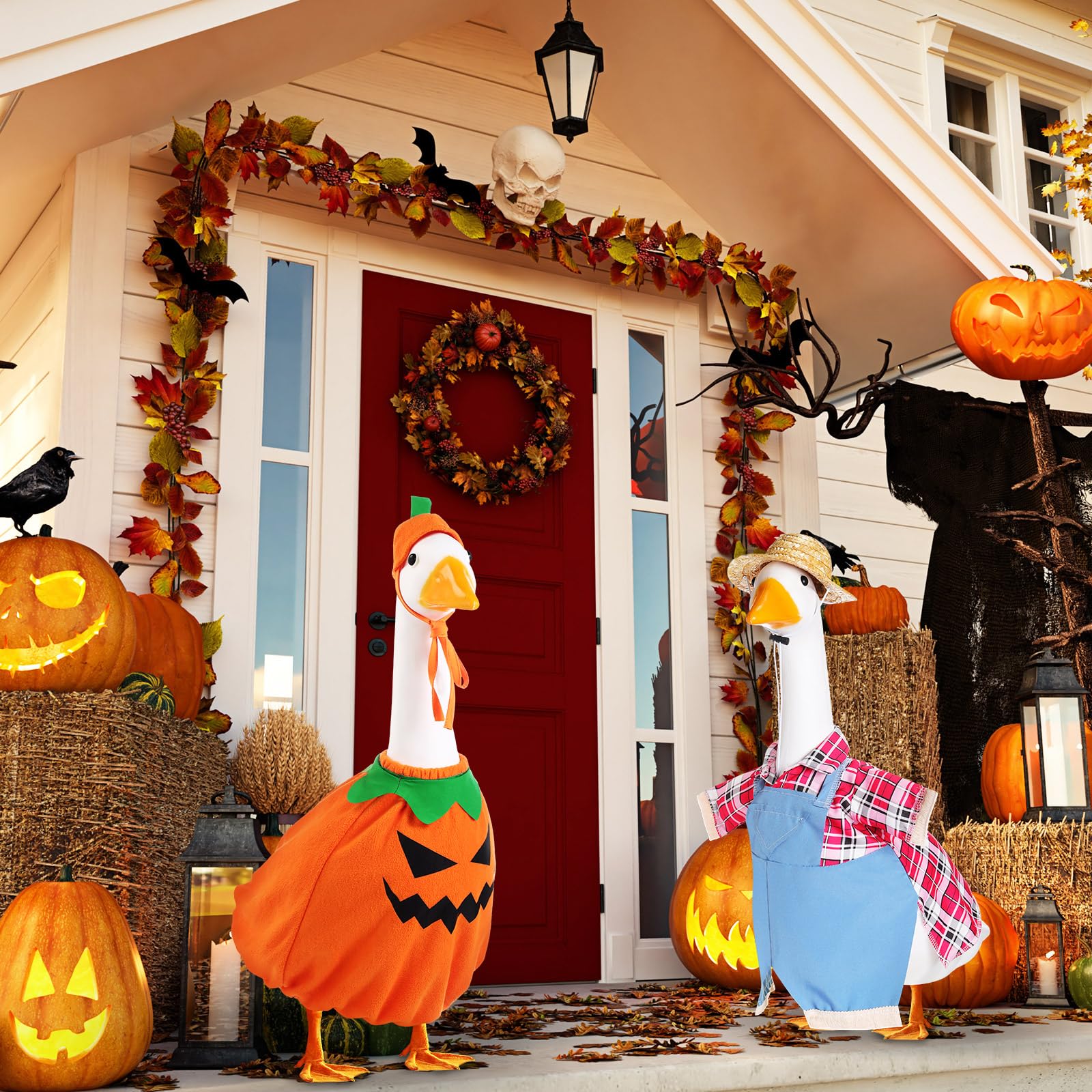 Silicherry comparación de tamaño indicando ajuste para gansos de césped de 23 pulgadas