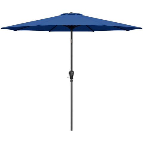 Simple Deluxe vista frontal de sombrilla azul ofrece sombra amplia