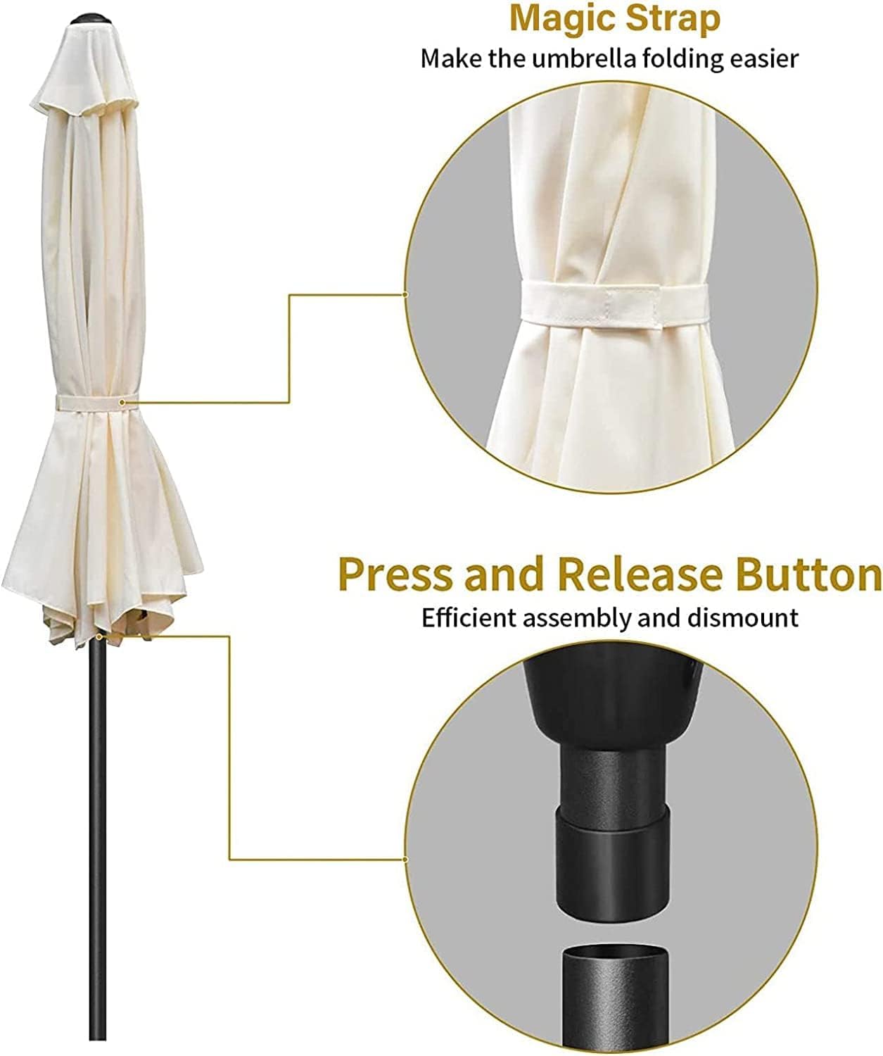 Simple Deluxe ocho varillas reforzadas que ofrecen estabilidad contra viento