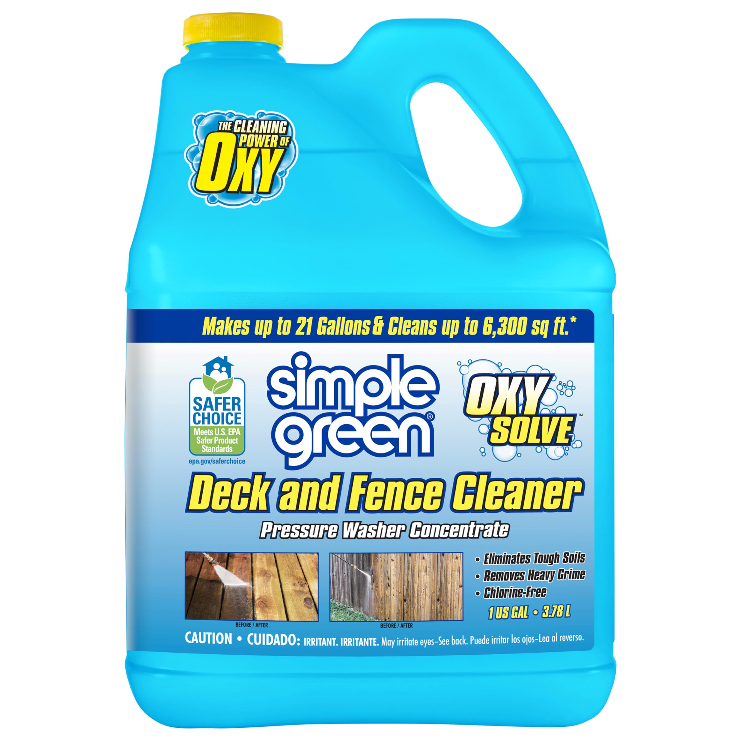 Simple Green envase frontal mostrando tamaño 128 fl oz y beneficios de limpieza