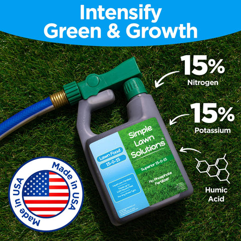 Simple Lawn Solutions alga y humato como ingredientes naturales que mejoran suelo