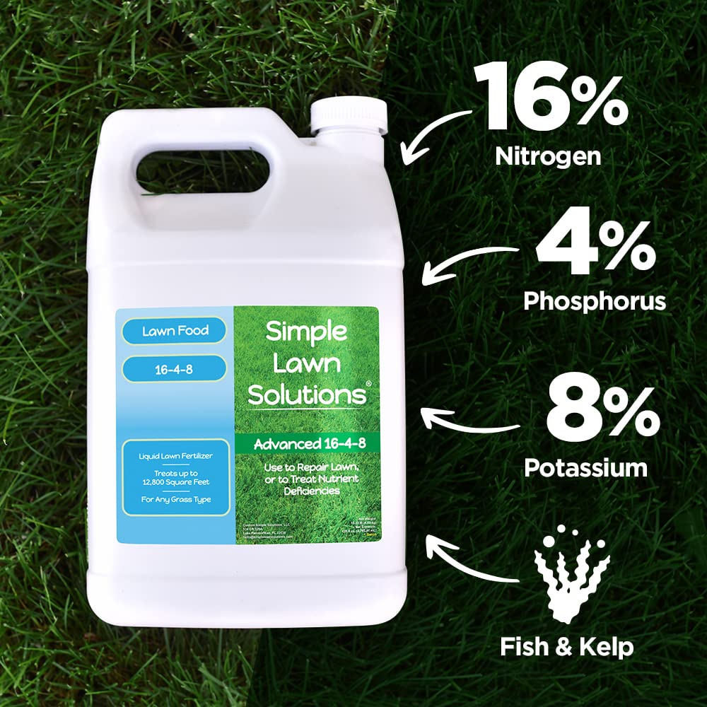 Simple Lawn Solutions usuario aplicando fertilizante con pulverizador para facilidad