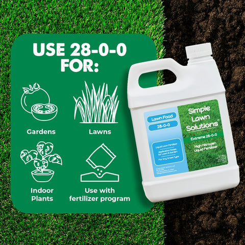 Simple Lawn Solutions comparación césped antes y después, evidencia mejora de color