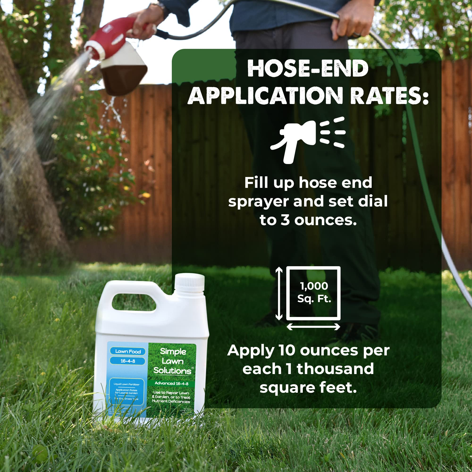 Simple Lawn Solutions comparación de tamaño del cuarto de galón para referencia