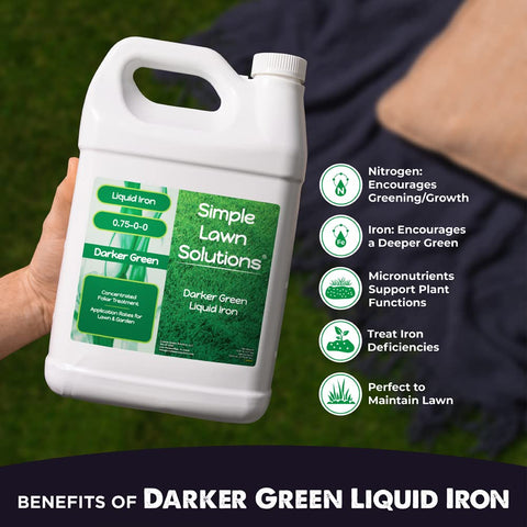 Simple Lawn Solutions detalle de etiqueta con ingredientes y beneficios