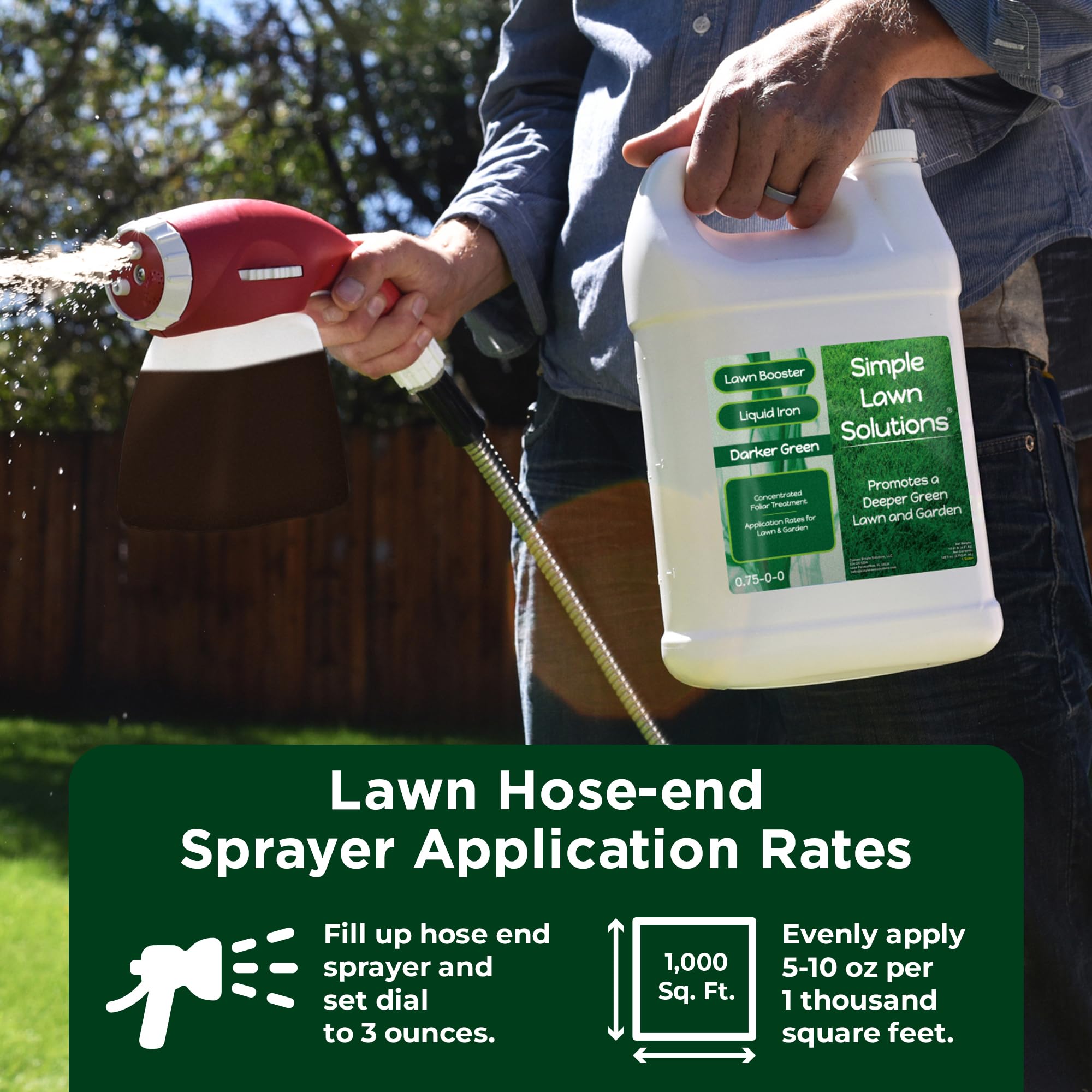 Simple Lawn Solutions tabla de dosificación para aplicaciones seguras