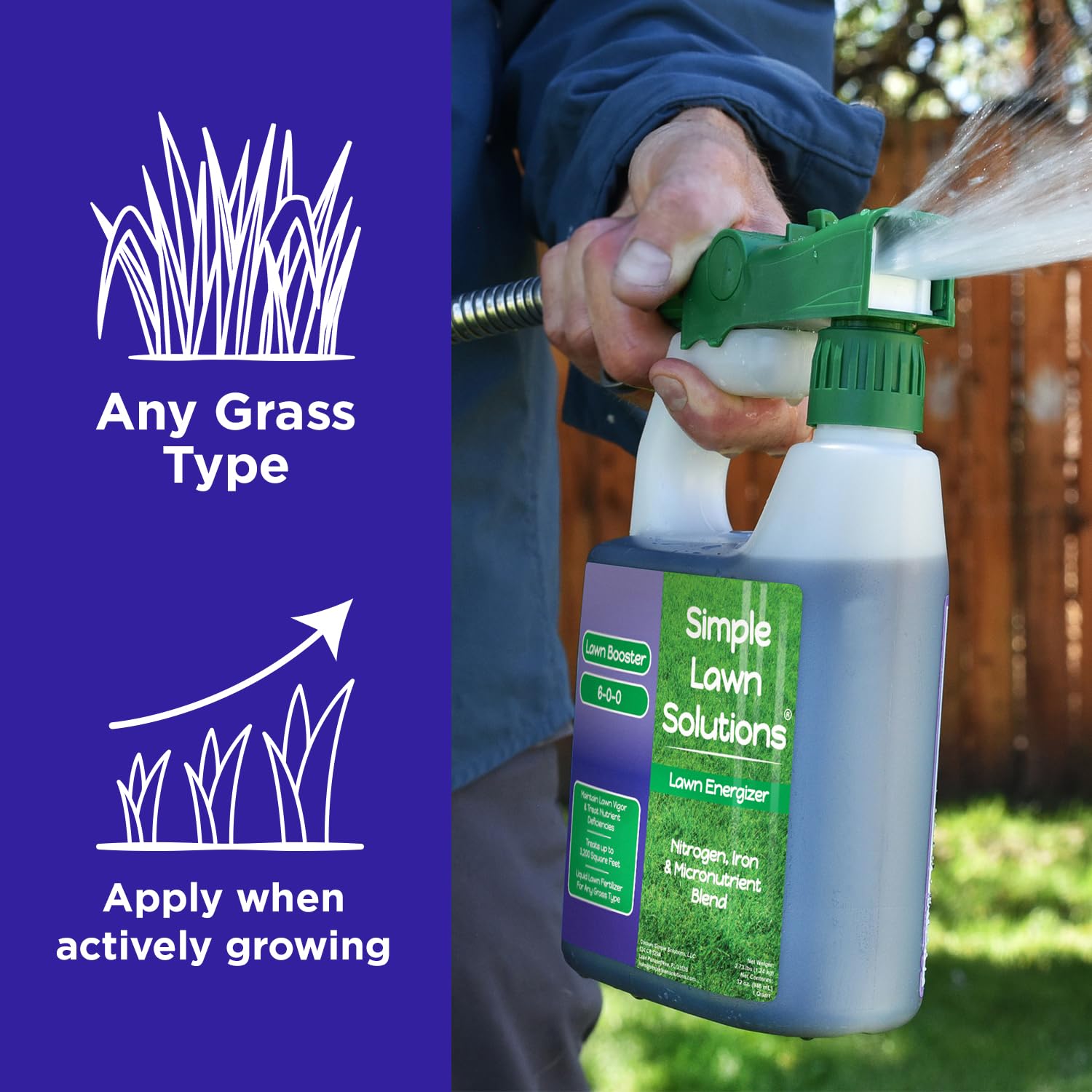 Simple Lawn Solutions detalle de la etiqueta con ingredientes y beneficios