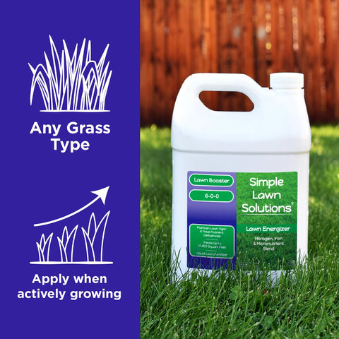 Simple Lawn Solutions etiqueta con ingredientes para elegir nutrientes precisos