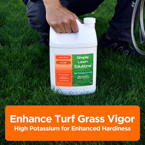 Simple Lawn Solutions envase y tapa mostrando cierre seguro para almacenamiento