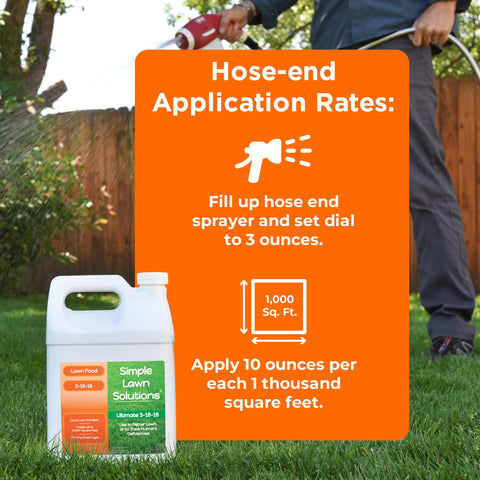 Simple Lawn Solutions etiqueta con ingredientes y uso recomendado visible