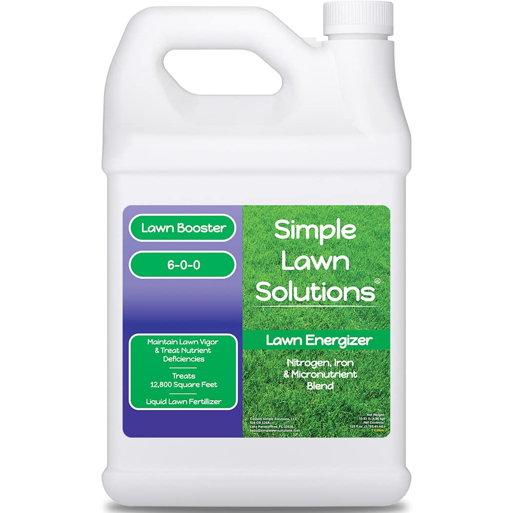 Simple Lawn Solutions frente del envase mostrando etiqueta y tamaño comercial