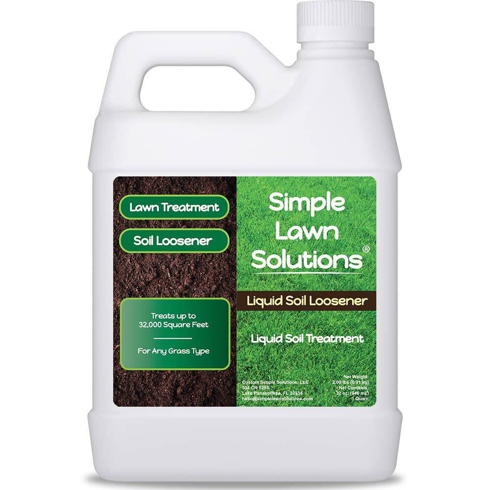 Simple Lawn Solutions envase frontal mostrando tamaño y rótulo, facilita identificación