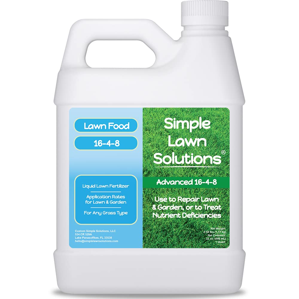 Simple Lawn Solutions envase frontal muestra etiqueta clara y aplicación rápida