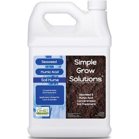 Simple Lawn Solutions envase frontal mostrando la etiqueta y uso