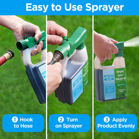 Simple Lawn Solutions detalle del líquido concentrado para fácil absorción y mezcla