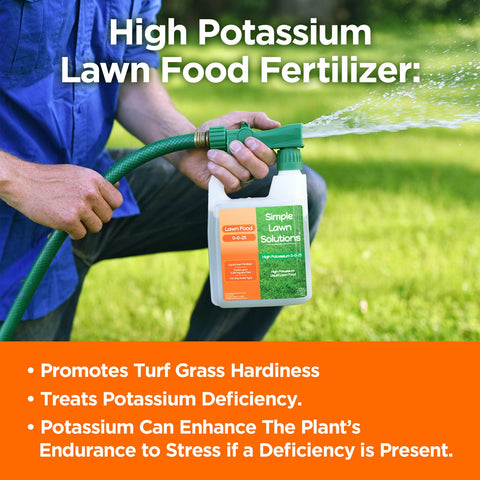 Simple Lawn Solutions vista cercana del líquido, concentrado y soluble