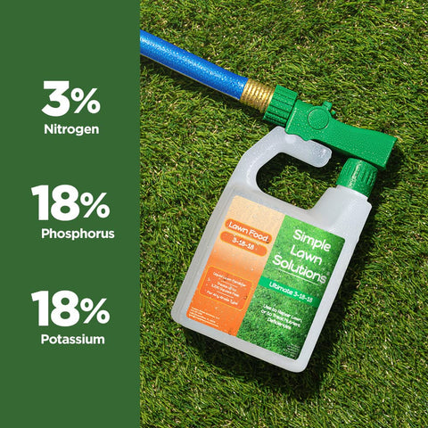 Simple Lawn Solutions líquido concentrado en primer plano que muestra textura homogénea